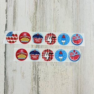 11 Trader Joe's Store Stickers July 4th Red White Blue Summer Pie Watermelon